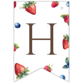 ウオータカラーエレガントストロベリーベリーハッピーバースデー バンティングフラッグ (第2の旗)