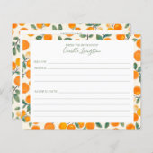 ウオータカラーオレンジシトラスネームレシピカード (正面/裏面)