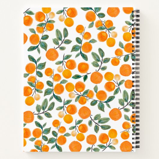 ウオータカラーオレンジシトラスパーソナライズされたレシピ ノートブック (裏面)