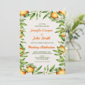 ウオータカラーオレンジシトラスフルーツ結婚植物園 招待状 (スタンド正面)