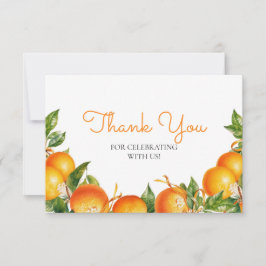 ウオータカラーオレンジ柑橘系テーマサンキュー カード