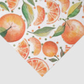 ウオータカラーオレンジ柑橘系植物模様 薄葉紙 (詳細)