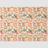 ウオータカラーオレンジ柑橘系植物模様 薄葉紙 (正面)