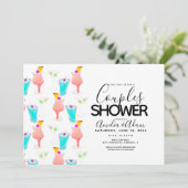 ウオータカラーカクテル色彩の鮮やかカップルシャワーイベント 招待状 (スタンド正面)