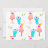 ウオータカラーカクテル色彩の鮮やかカップルシャワーイベント 招待状 (裏面)