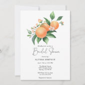 ウオータカラーシトラスオレンジブライダルシャワー 招待状 (正面)