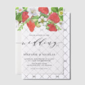 ウオータカラーストロベリーガーランドボタニッ結婚クス ベラム紙招待状 (オフセット (招待状))