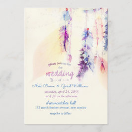 ウオータカラードリームキャッチャー保保結婚式招待状 招待状