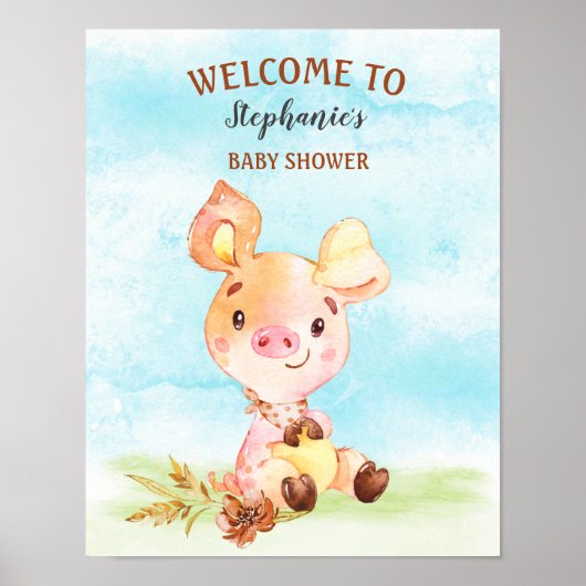 ウオータカラーピギー赤ちゃんシャワーファーム ポスター (正面)