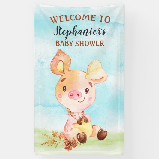 ウオータカラーピギー赤ちゃんシャワーファーム 横断幕 (縦)