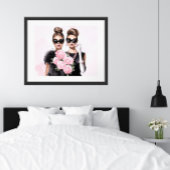 ウオータカラーファッショニスタエレガントスブラックサングラス ポスター