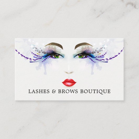 ウオータカラーファンシーまつげ顔プロフェッショナル 名刺 (正面)