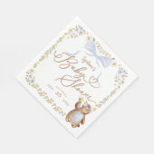 ウオータカラーフローラウッドランドニットベア男の赤ちゃん スタンダードランチョンナプキン (角)