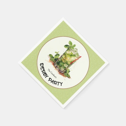 ウオータカラーミントジュレプダービーパーティー スタンダードカクテルナプキン (角)