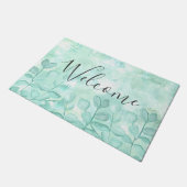 ウオータカラーユーカリデザイン ドアマット (アングル)