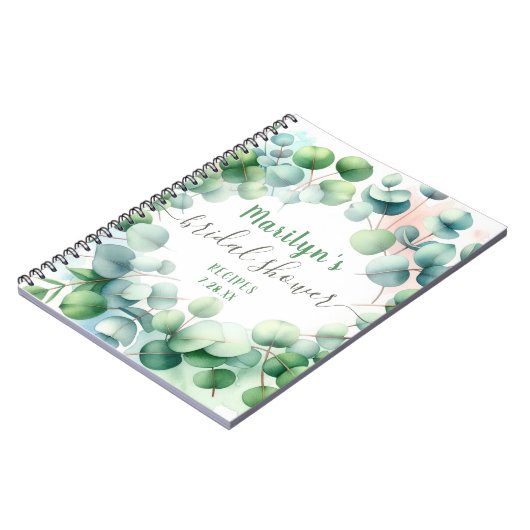 ウオータカラーユーカリブライダルシャワーカスタム ノートブック (左側)