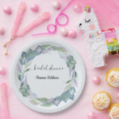 ウオータカラーユーカリブライダルシャワー ペーパープレート (パーティー)
