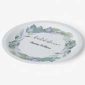 ウオータカラーユーカリブライダルシャワー ペーパープレート (アングル)