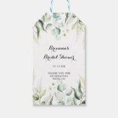 ウオータカラーユーカリプスグリーンブライダルシャワー ギフトタグ (正面)