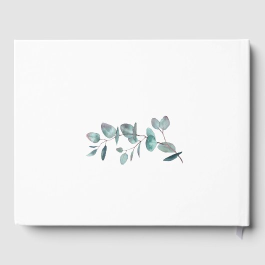 ウオータカラーユーカリプスグリーンブライダルシャワー ゲストブック (裏面)