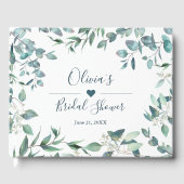 ウオータカラーユーカリプスグリーンブライダルシャワー ゲストブック (正面)