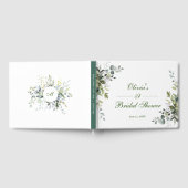 ウオータカラーユーカリプスグリーンブライダルシャワー ゲストブック (全面)