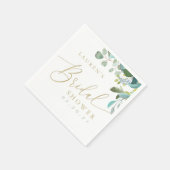 ウオータカラーユーカリプスグリーンブライダルシャワー スタンダードカクテルナプキン (角)