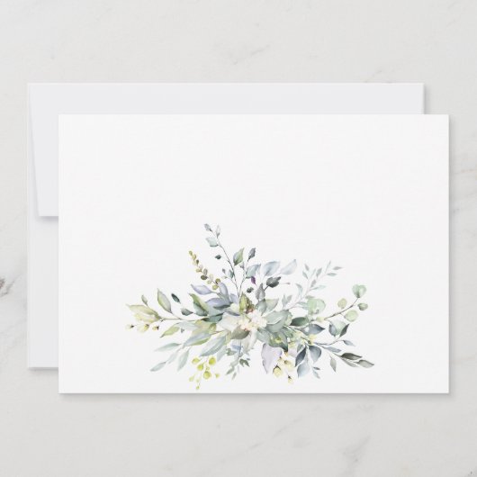 ウオータカラーユーカリプスグリーンブライダルシャワー 招待状 (裏面)