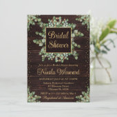 ウオータカラーユーカリプスグリーンブライダルシャワー 招待状 (スタンド正面)