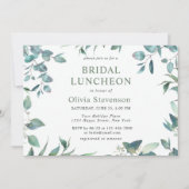 ウオータカラーユーカリプスグリーンブライダルシャワー 招待状 (正面)