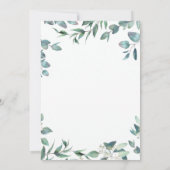 ウオータカラーユーカリプスグリーンブライダルシャワー 招待状 (裏面)