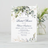 ウオータカラーユーカリプスグリーンブライダルシャワー 招待状 (スタンド正面)