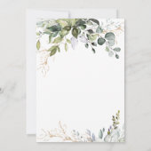 ウオータカラーユーカリプスグリーンブライダルシャワー 招待状 (裏面)