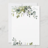 ウオータカラーユーカリプスグリーンブライダルシャワー 招待状 (裏面)