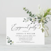 ウオータカラーユーカリプスグリーン婚約パーティ 招待状 (スタンド正面)