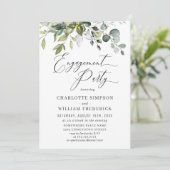 ウオータカラーユーカリプスグリーン婚約パーティ 招待状 (スタンド正面)