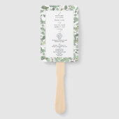 ウオータカラーユーカリプスグリーン結婚式 プログラム ハンドファン (正面)