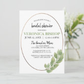 ウオータカラーユーカリプタスオーバルブライダルシャワー 招待状 (スタンド正面)