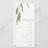 ウオータカラーユーカリプタスボタニカル結婚式 プログラム (正面)