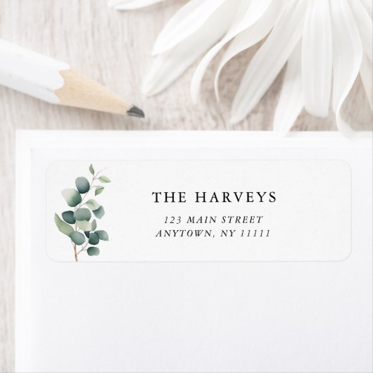 ウオータカラーユーカリ差出人住所ラベル ラベル (インサイチュ)