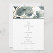 ウオータカラーユーカリ結婚式招待状 招待状 (正面)