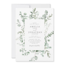 ウオータカラーユーカリ結婚式招待状