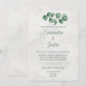 ウオータカラーユーカリ結婚式招待状 招待状 (正面/裏面)