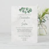 ウオータカラーユーカリ結婚式招待状 招待状 (スタンド正面)