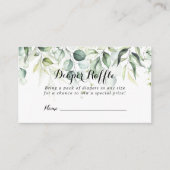 ウオータカラーユーカリ緑おむつラッフルチケット エンクロージャーカード (正面)