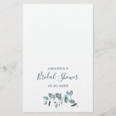 ウオータカラーユーカリ緑シンプル草アドバイスカード (裏面)