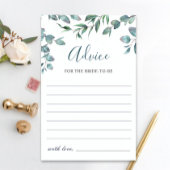 ウオータカラーユーカリ緑シンプル草アドバイスカード