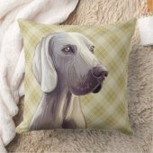 ウオータカラーワイマラー犬顔 クッション (ブランケット)