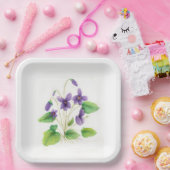 ウオータカラーワイルドビオレツメラミンプレート ペーパープレート (パーティー)