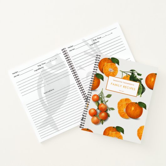 ウオータカラーヴィンテージオレンジシトラスレシピ ノートブック (内部)
